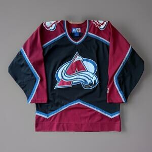 Vintage Colorado Avalanche Jersey Medium Black 90s Starter